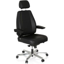 24 HOURS | Leder - XXL Drehstuhl Schwarz