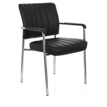 SOMOS V | Kunstleder - Vierfußstuhl Schwarz