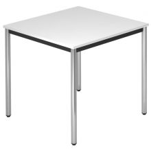 DORAN DR08 C - Weiß 80 x 80 mit Rund-Rohr/Chrom