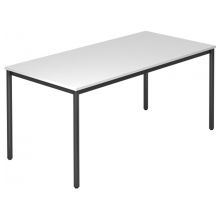 DORAN DR16 D - Weiß 160 x 80 mit Rund-Rohr/Schwarz