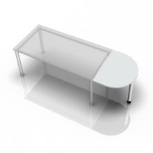 XBA60 W - Ansatztisch 60x80 Grau