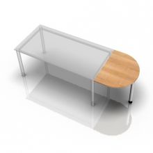 LA60 - Ansatztisch 60x80 Nussbaum