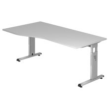 MEGA 18 S | Schreibtisch - 180 x 100 Grau/Silber höhenverstellbar