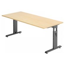 MEGA 19 G | Schreibtisch - 180 x 80 höhenverstellbar Ahorn/Graphit