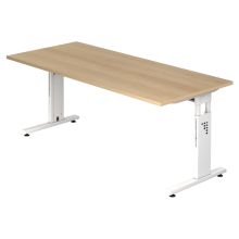 MEGA 19 W - 180 x 80 höhenverstellbar Eiche/Weiß