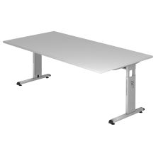 MEGA 2E S | Schreibtisch - 200 x 100 Grau/Silber höhenverstellbar