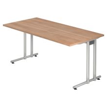 NANO 16 S | Schreibtisch - 160 x 80 Nussbaum/Silber