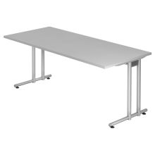NANO 19 S | Schreibtisch - 180 x 80 Grau/Silber