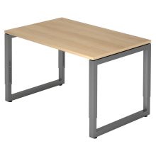 REGO 12 G | Schreibtisch - 120 x 80 höhenverstellbar Eiche/Graphit