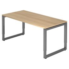 REGO 16 G | Schreibtisch - 160 x 80 höhenverstellbar Eiche/Graphit