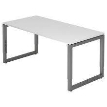 REGO 16 G | Schreibtisch - 160 x 80 höhenverstellbar Weiß/Graphit