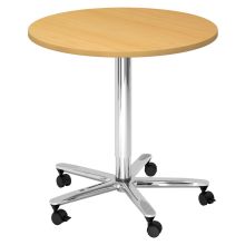 BISTRO 80R C - System Konferenztisch Buche Chrom Ø 80