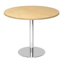 BISTRO F100R C - System Konferenztisch Ahorn Chrom Ø 100