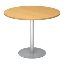 BISTRO F100R S - System Konferenztisch Buche Silber Ø 100