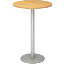 BISTRO H80R S - System Konferenztisch Buche Silber Ø 80