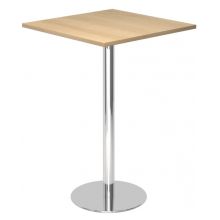 BISTRO H88Q C - System Konferenztisch 80 x 80 Chrom Eiche