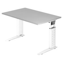 UNDA 12 W | Schreibtisch - 120 x 80 höhenverstellbar Grau/Weiß