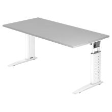 UNDA 16 W | Schreibtisch - 160 x 80 höhenverstellbar Grau/Weiß