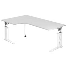 UNDA 82 W | Schreibtisch - 200 x 120 höhenverstellbar Weiß/Weiß