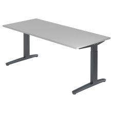 XTRA XB 19 GG | Schreibtisch - Grau 180 x 80 höhenverstellbar