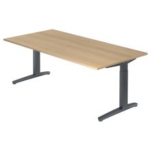XTRA XB 2E GG | Schreibtisch - 200 x 100 Eiche höhenverstellbar