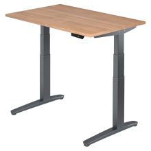 XBHM 12 GG | Schreibtisch - 120 x 80 Nussbaum elektrisch höhenverstellbar