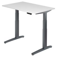 XBHM 12 GG | Schreibtisch - Weiß 120 x 80 elektrisch höhenverstellbar