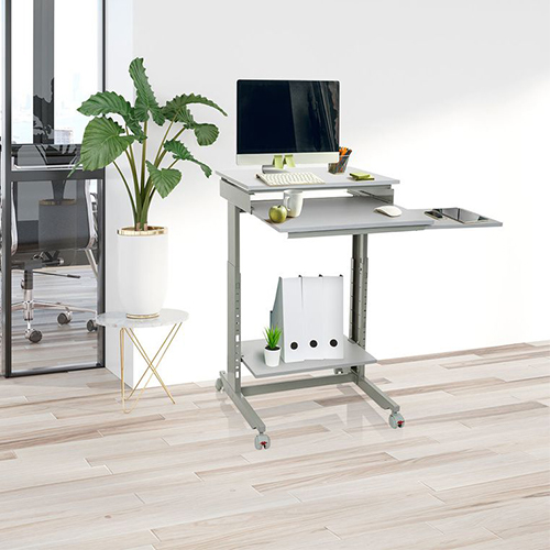 Ein hoehenverstellbarer Schreibtisch ist die ergonomische Loesung für Ihren Bueroarbeitsplatz.